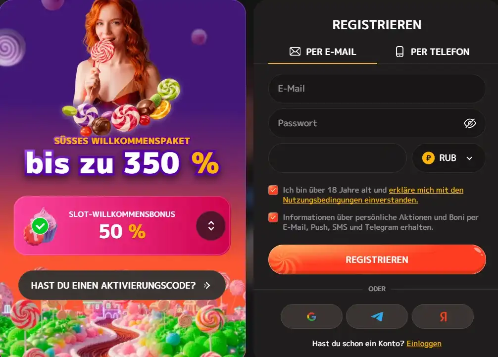 Iris Casino Registrierungsformular mit den Angaben zur Kontoeröffnung